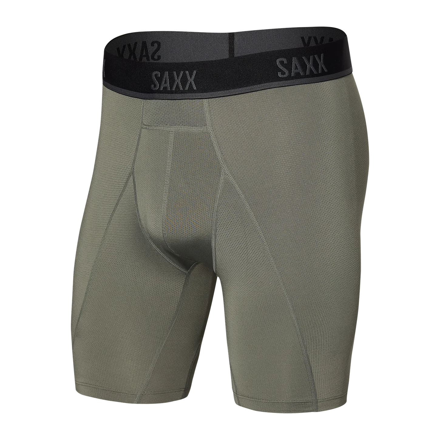 SAXX Kinetic Light Compression Mesh Long Leg - Cargo Grey - Cargo Grey - 1 - Underwear - Long Leg Boxer Briefs