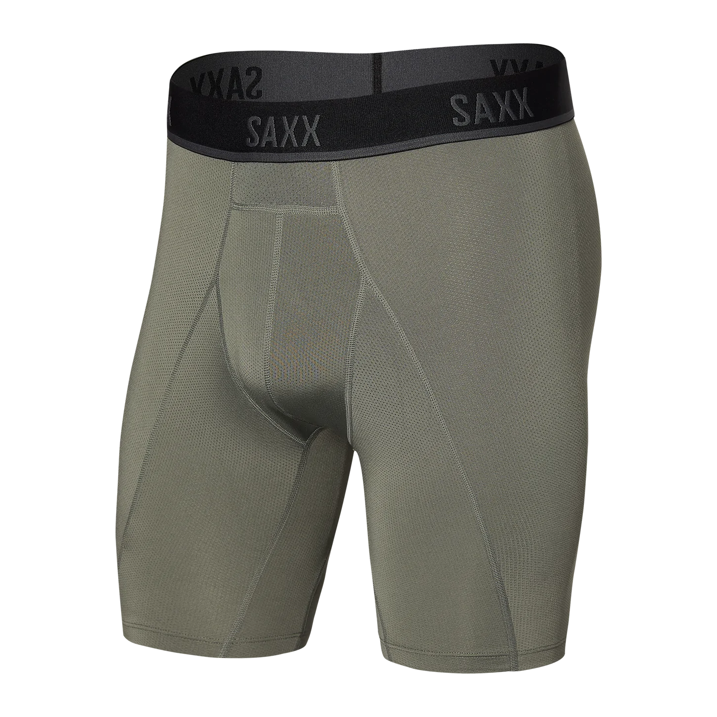 'SAXX Kinetic Light Compression Mesh Long Leg - Cargo Grey' in 'Cargo Grey' colour