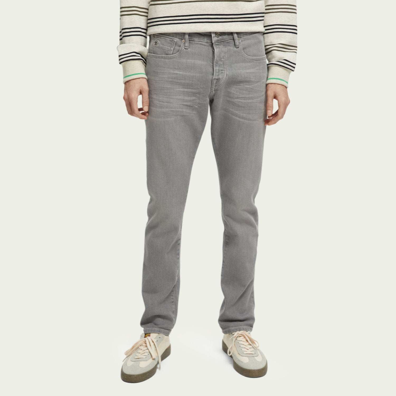 'Scotch & Soda Essential Ralston Jeans' in 'Grey Stone' colour