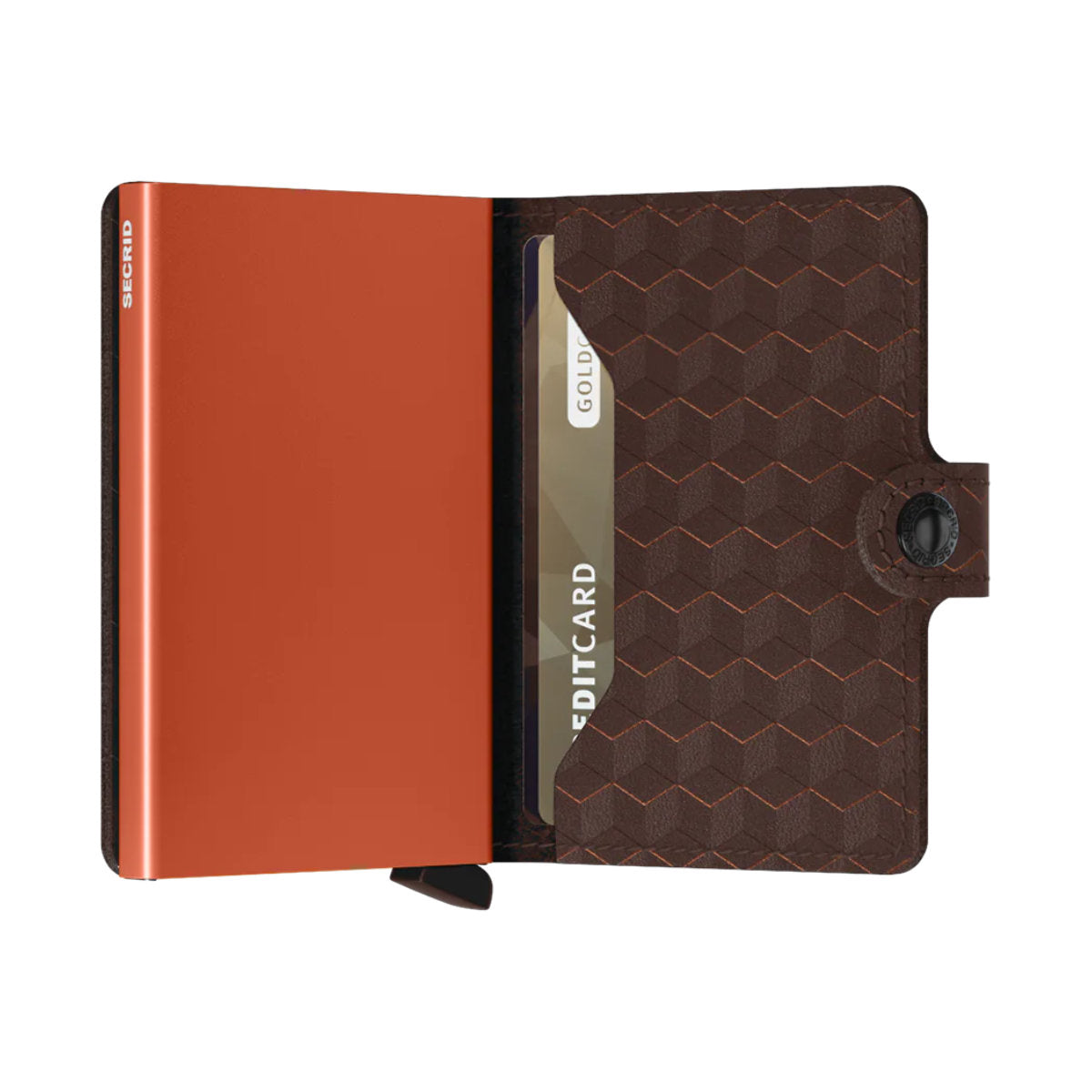'Secrid Miniwallet - Optical' in 'Brown-Orange' colour