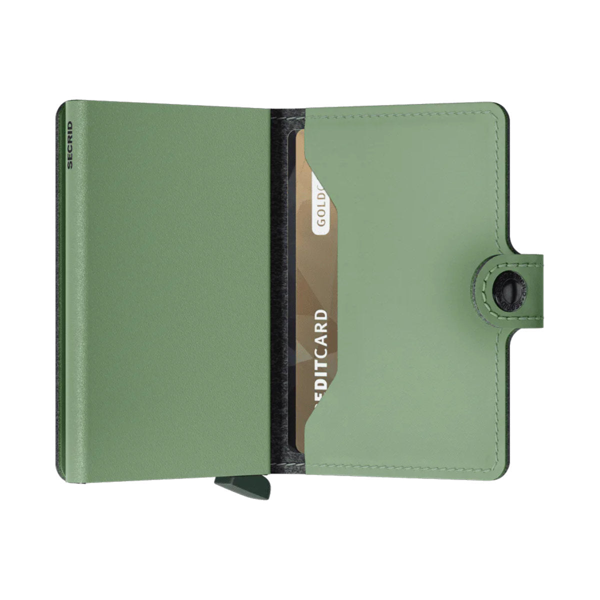 'Secrid Miniwallet - Yard Powder (Non-Leather)' in 'Pistachio' colour