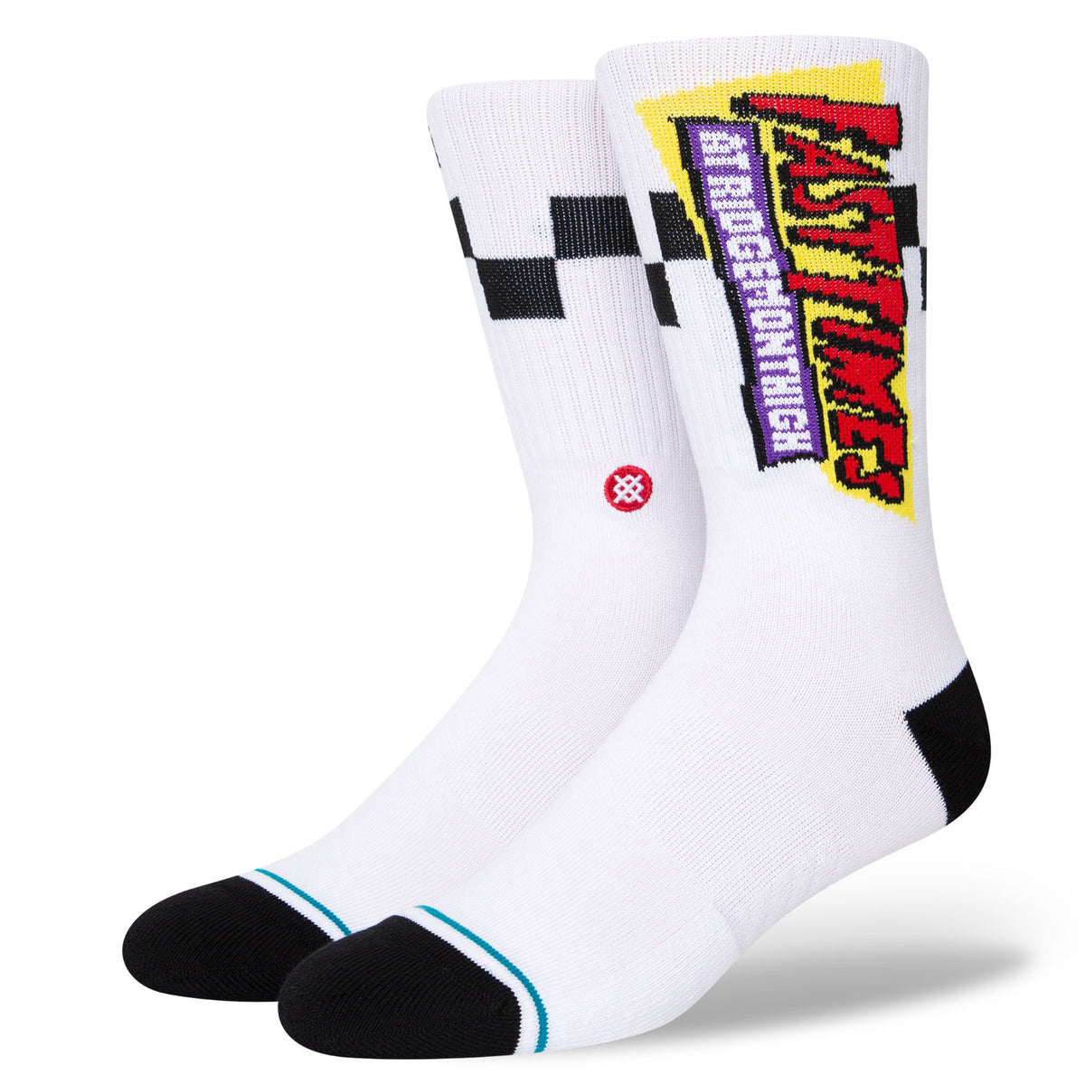 'Stance Fast Times Gnarly Crew Socks' in 'White' colour