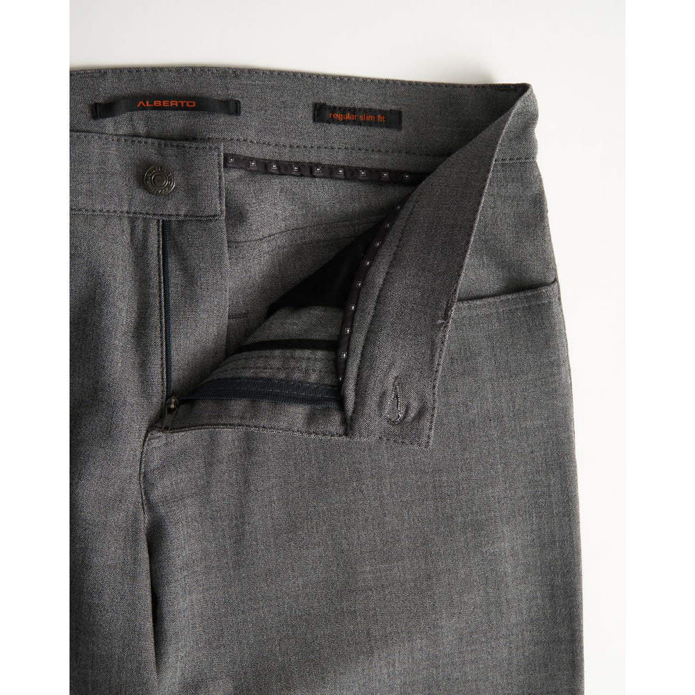 'Alberto Pipe Regular Slim Fit Ceramica Dress Pants' in 'Salt 'N Pepper' colour