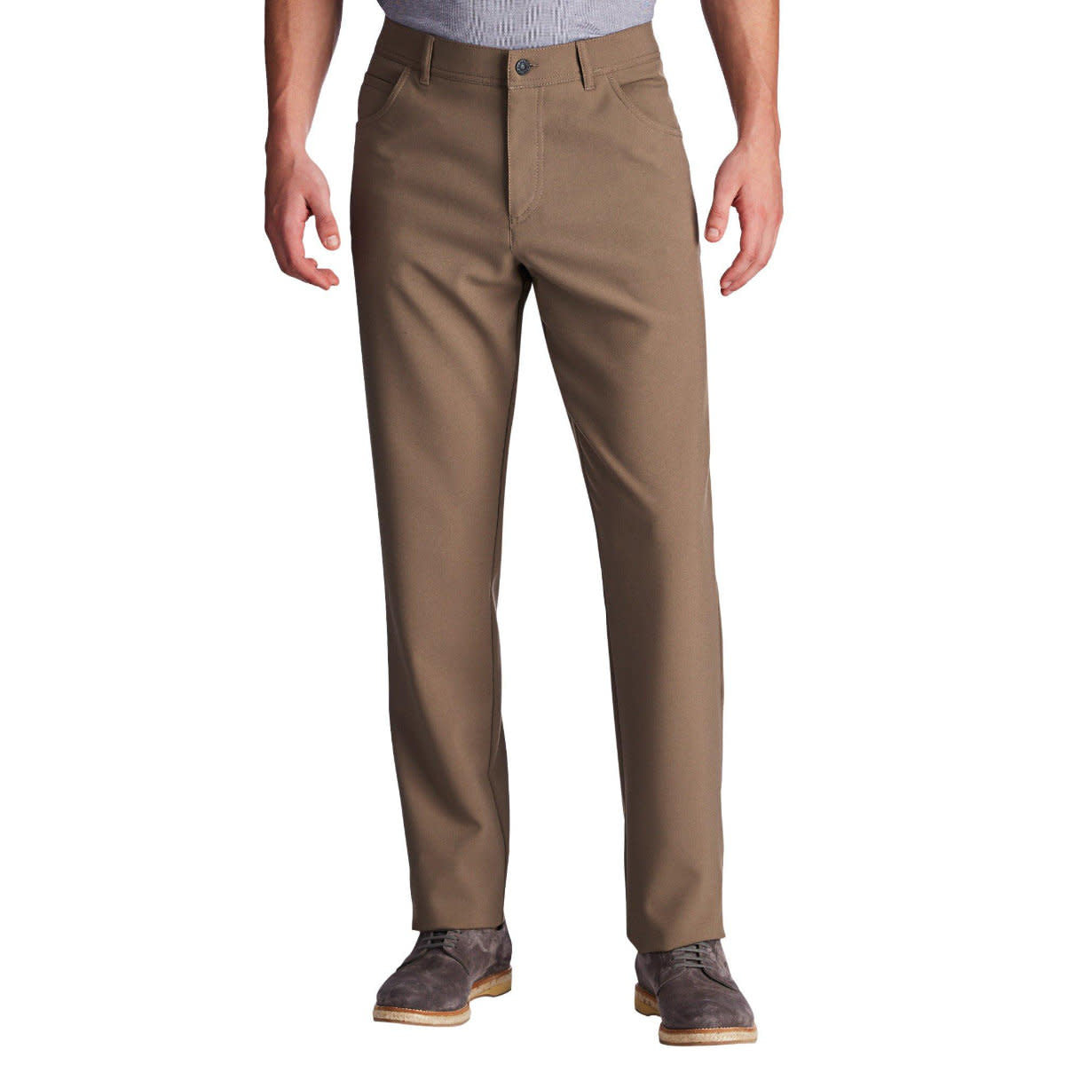 'Alberto Stone Modern Fit Ceramica Dress Pants' in 'Caramel' colour