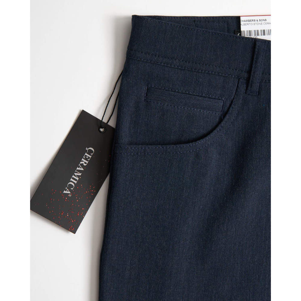 'Alberto Stone Modern Fit Ceramica Dress Pants' in 'Dark Blue' colour