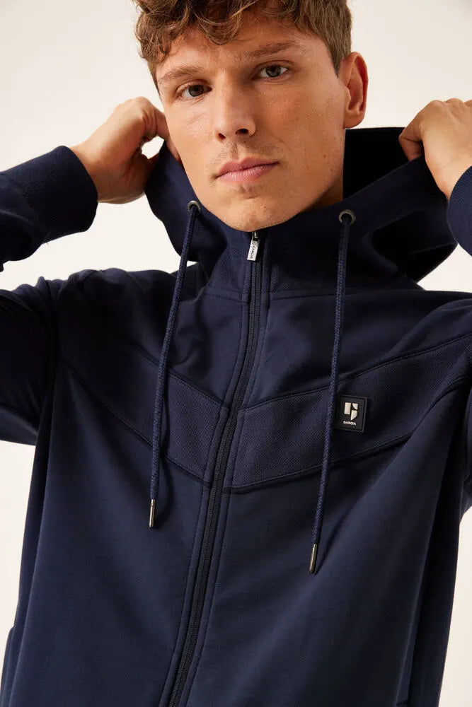 'Garcia Blue Zip-Up Hoodie' in 'Blue' colour