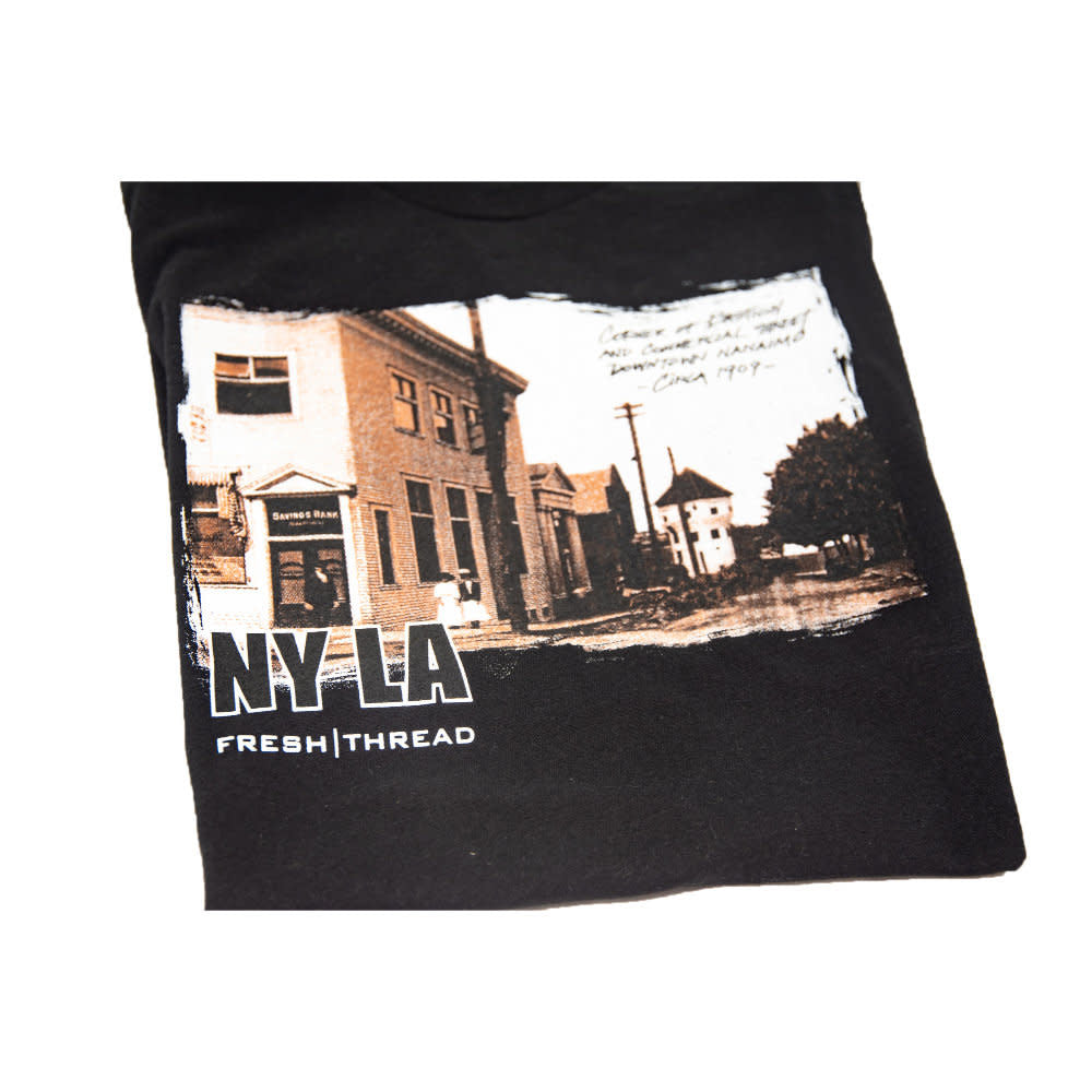 'NYLA Fresh Thread Nanaimo Heritage Tee - Commercial Street' in 'Black' colour