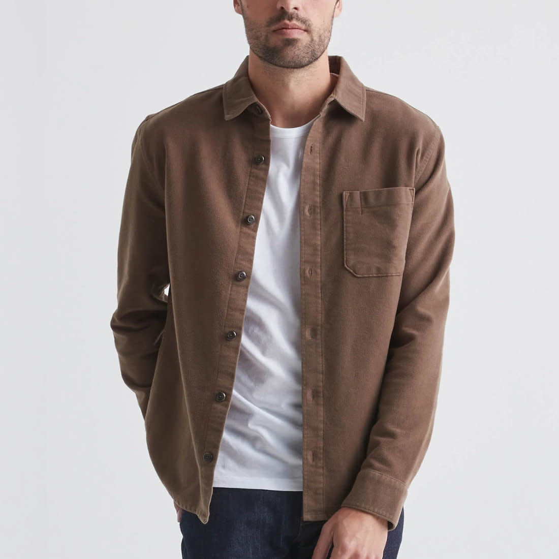'Du/er No Sweat Moleskin Shirt' in 'Kalamata' colour