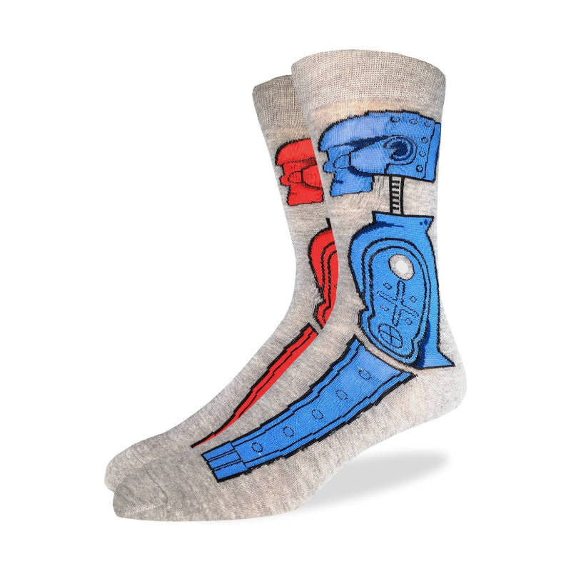 'Good Luck Sock Rock 'Em Sock 'Em Socks' in 'Grey' colour