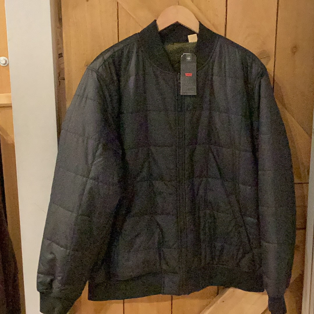 'Levis Reversible Sherpa Bomber Jacket' in 'Black/Camo' colour