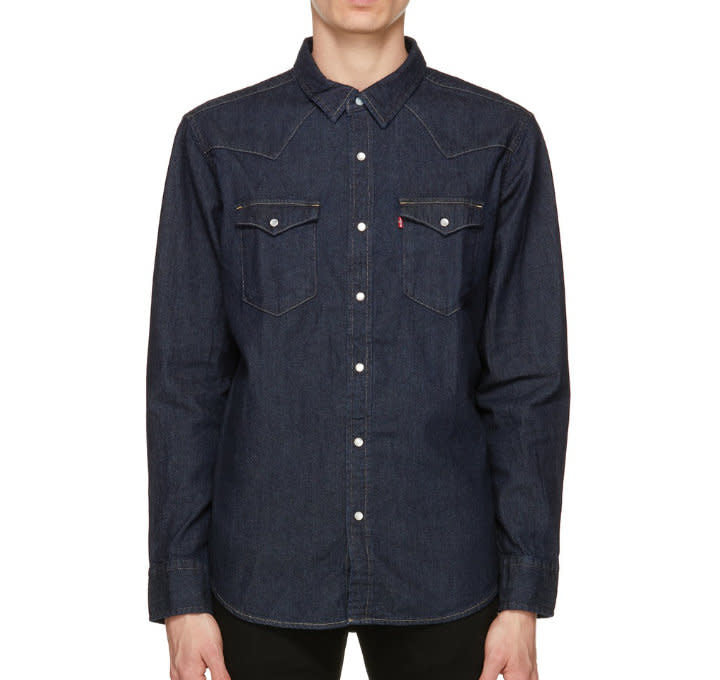 'Levis Barstow Western Shirt - Indigo' in 'Dark Wash' colour