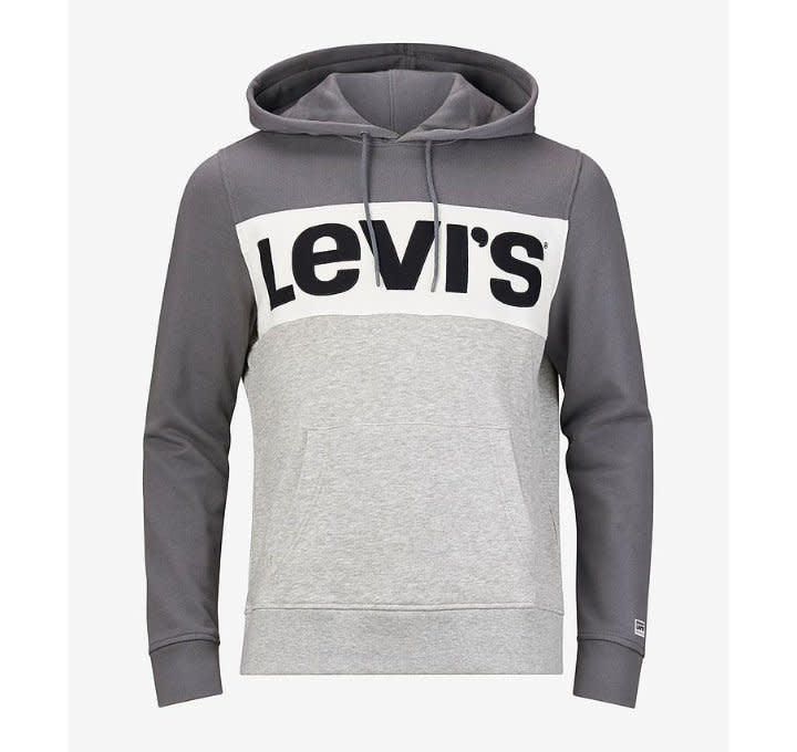'Levis Colourblock Pullover Hoodie' in 'Grey' colour