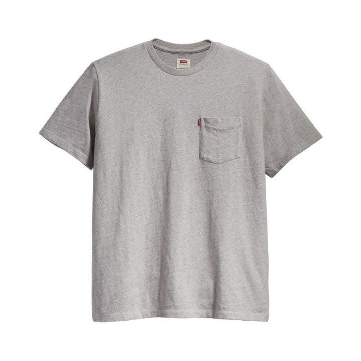 'Levis Relaxed Fit Pocket Tee' in 'Grey' colour