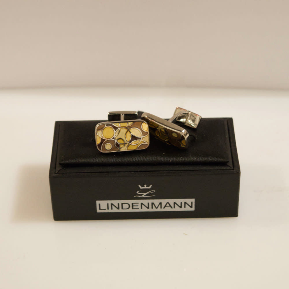 'Lindenmann Assorted Cufflinks' in 'Bronze Abstract Rectangle' colour