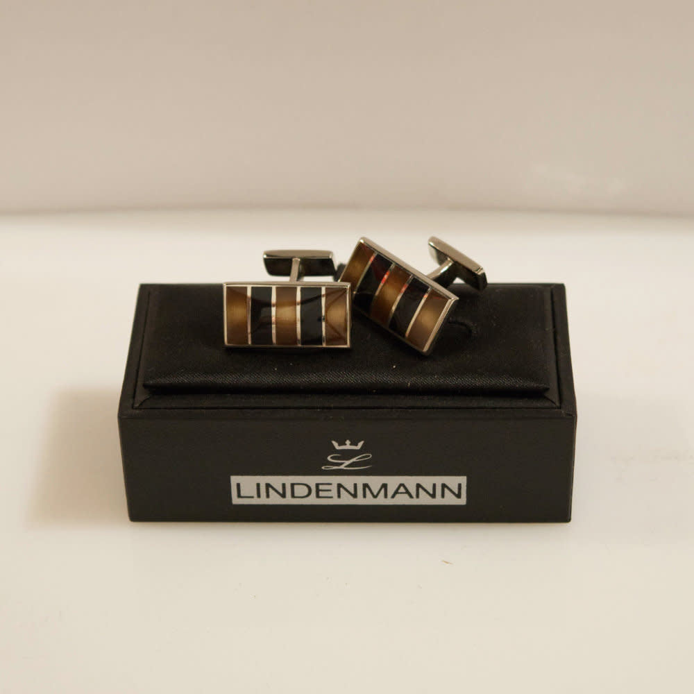 'Lindenmann Assorted Cufflinks' in 'Copper Striped' colour