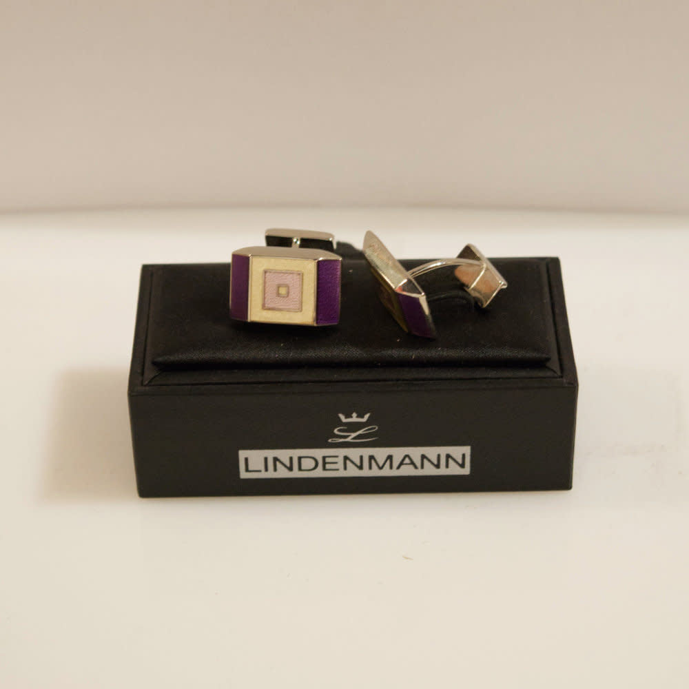 'Lindenmann Assorted Cufflinks' in 'Purple Shapes' colour
