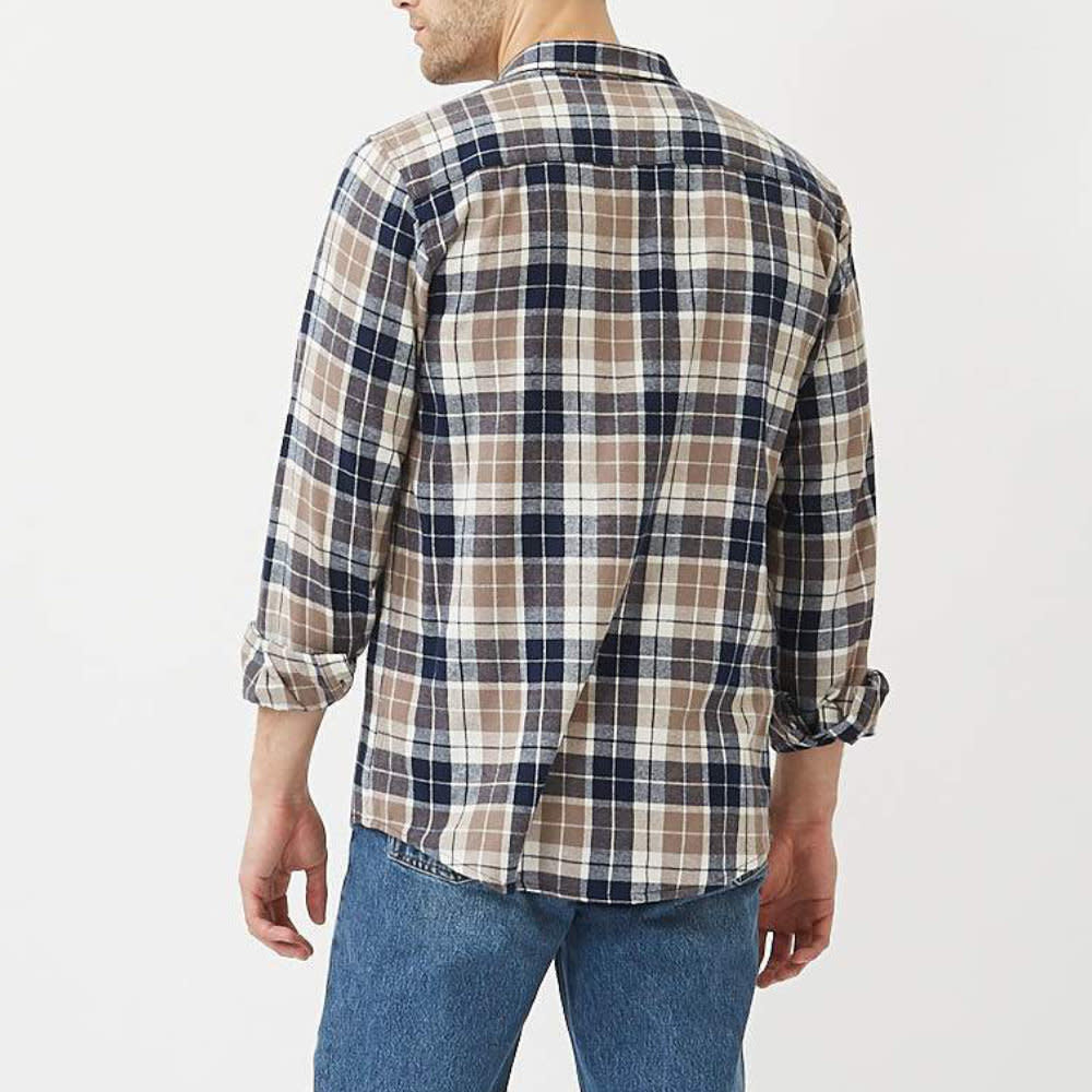 'MINIMUM Walther 9102 L/S Plaid Shirt' in 'Broken White' colour