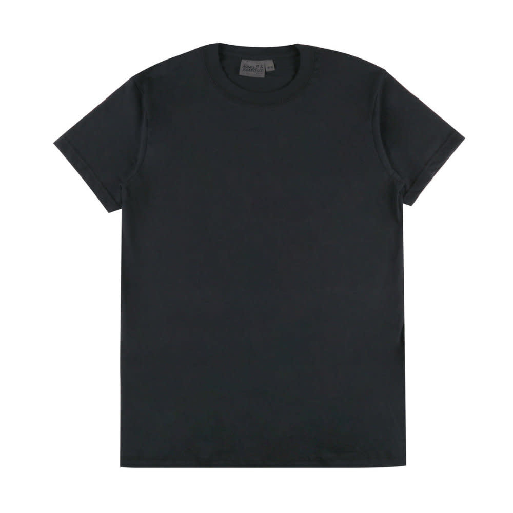 'Naked & Famous Circular Knit T-Shirt' in 'Black' colour