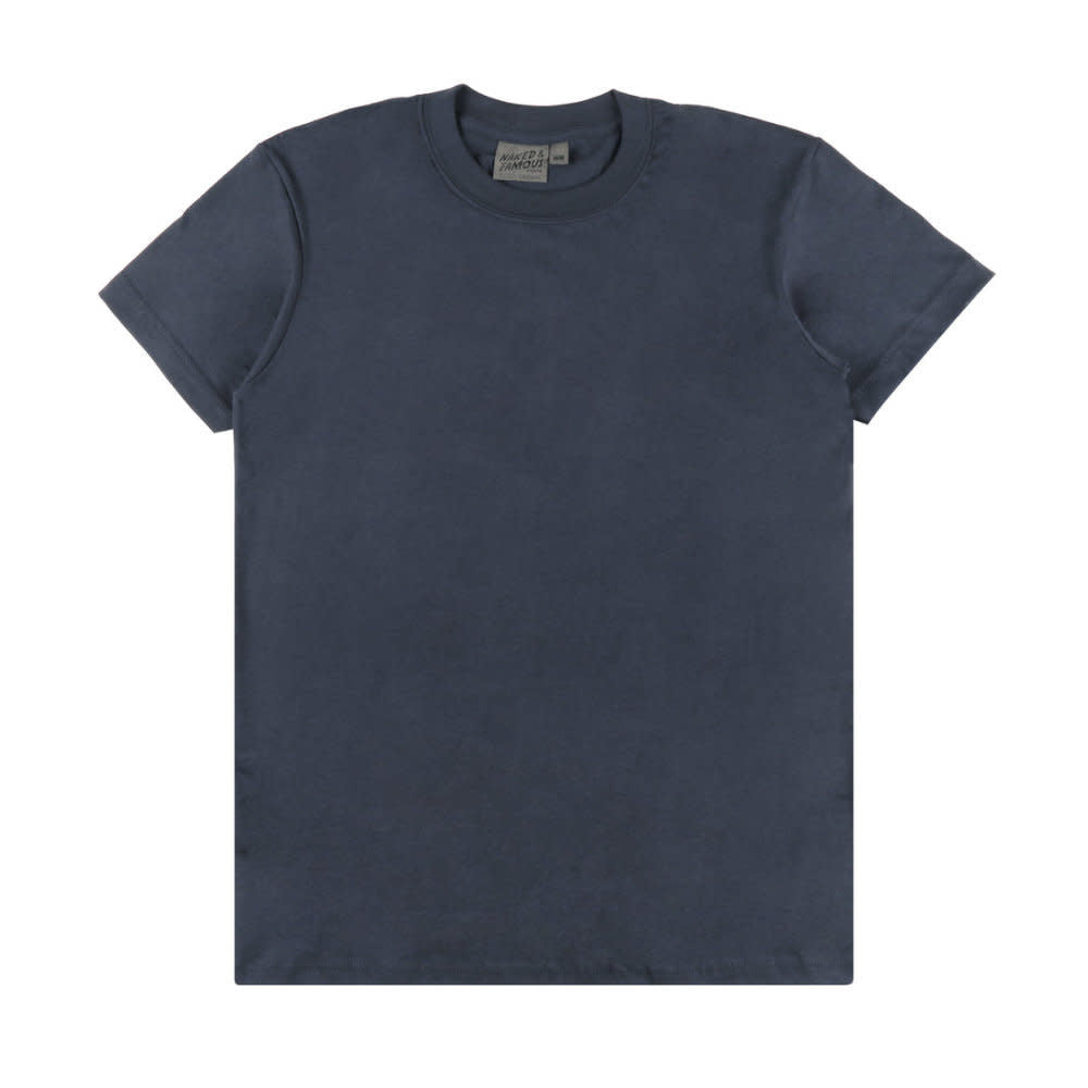 'Naked & Famous Circular Knit T-Shirt' in 'Navy' colour