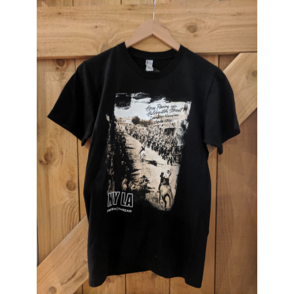 'NYLA Fresh Thread Nanaimo Heritage Tee - Horse Racing' in 'Black' colour