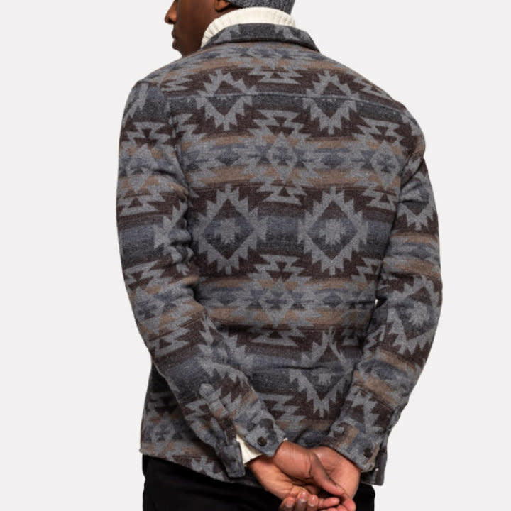 'Revolution Aztec Wool Shirt' in 'Grey' colour