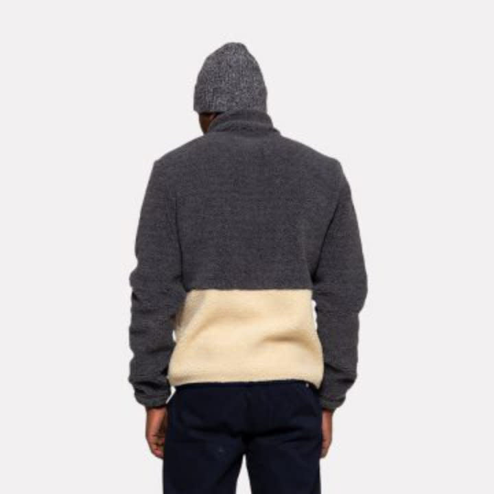 'Revolution Blocked Zip Fleece' in 'Grey' colour