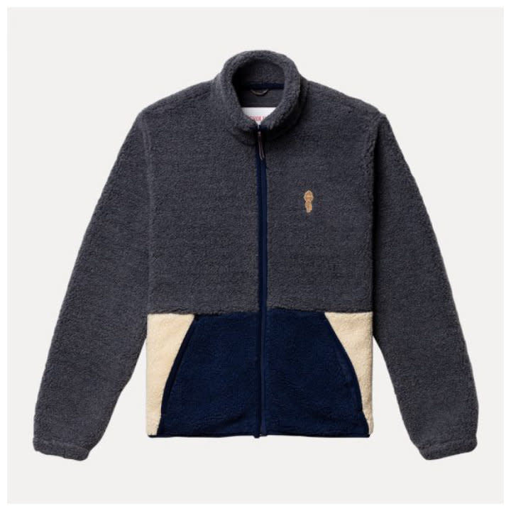 'Revolution Blocked Zip Fleece' in 'Grey' colour
