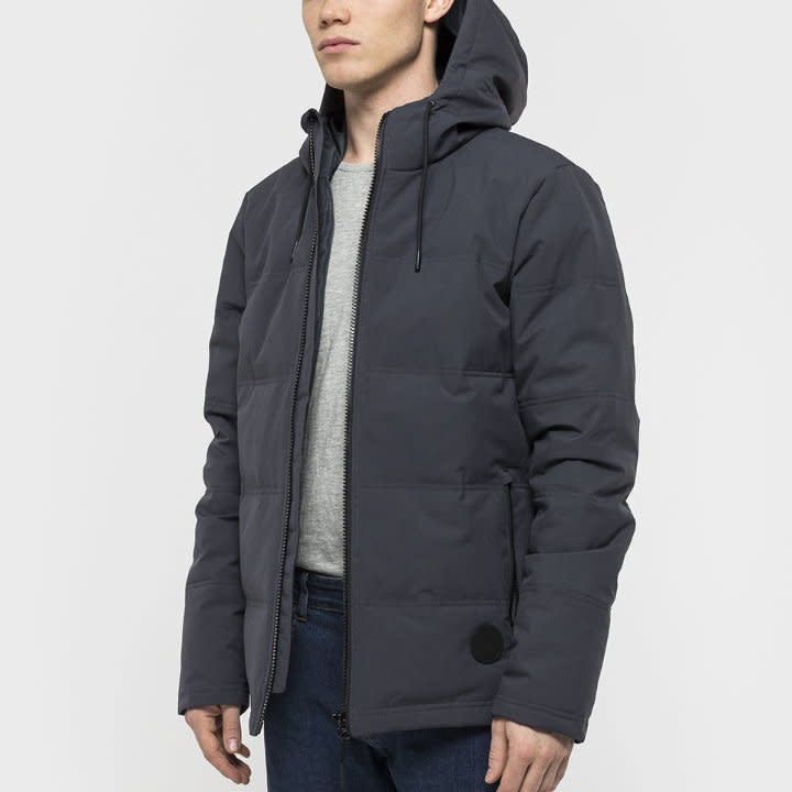 'Revolution Jesper Hooded Down Jacket' in 'Grey' colour