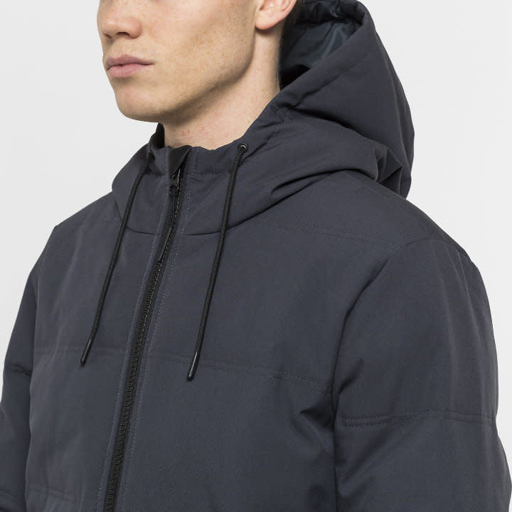 'Revolution Jesper Hooded Down Jacket' in 'Grey' colour