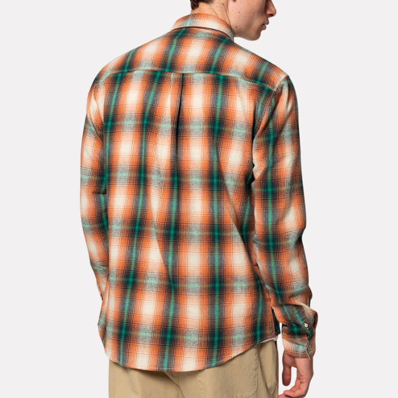 'Revolution Regular Plaid Shirt' in 'Orange' colour