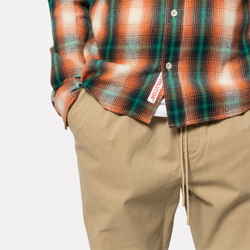 'Revolution Regular Plaid Shirt' in 'Orange' colour