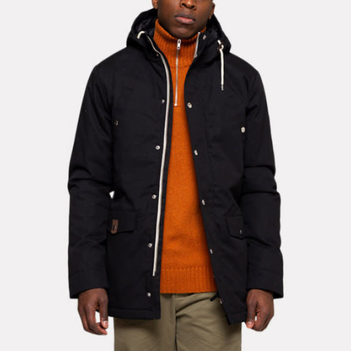 'Revolution Leif Parka Jacket' in 'Black' colour