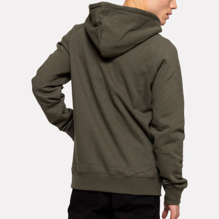 'Revolution Organic Cotton Pullover Hoodie' in 'Army Mel' colour