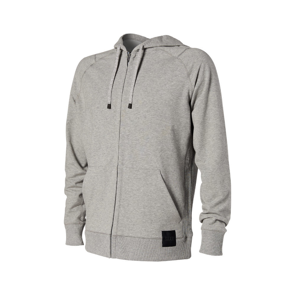 'SAXX Down Time Full-Zip Hoodie' in 'Grey Heather' colour
