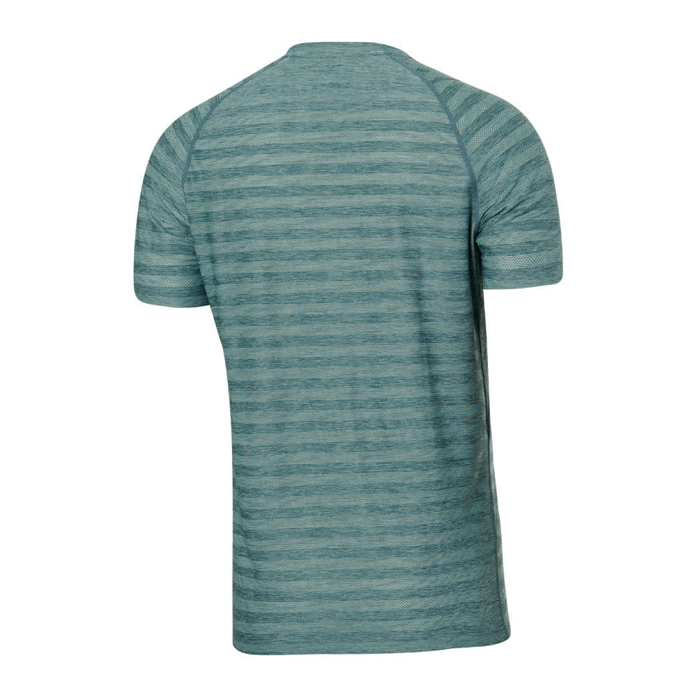 'SAXX Droptemp Cooling Mesh Crew Tee' in 'Washed Teal Heather' colour