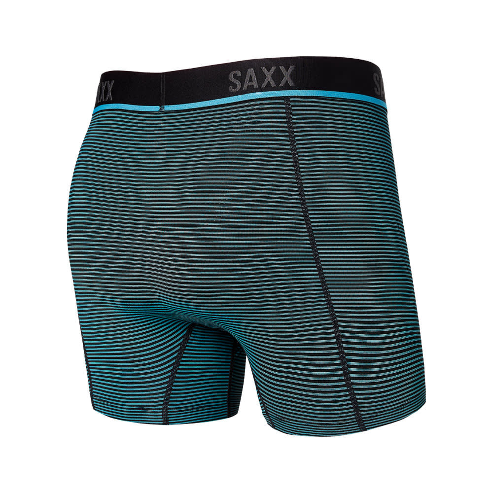 'SAXX Kinetic Light Compression Mesh Boxer Brief - Feed Stripe' in 'Cool Blue' colour