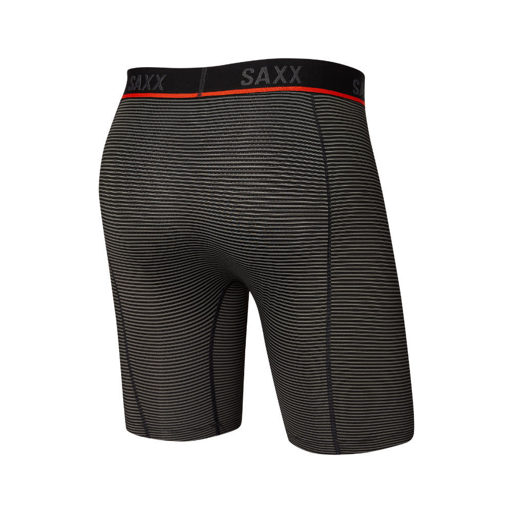 'SAXX Kinetic Light Compression Mesh Long Leg - Feed Stripe' in 'Grey' colour