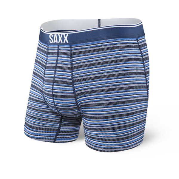 SAXX Quest Quick Dry Mesh Boxer Brief - Daybreak Stripe - Blue - 1 - Underwear - Boxer Briefs