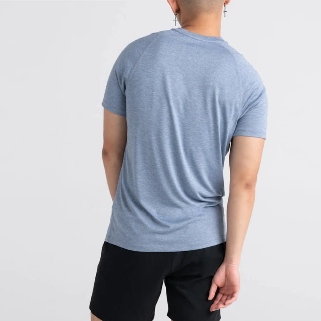 'SAXX Aerator S/S Tee' in 'Blue Fog Heather' colour