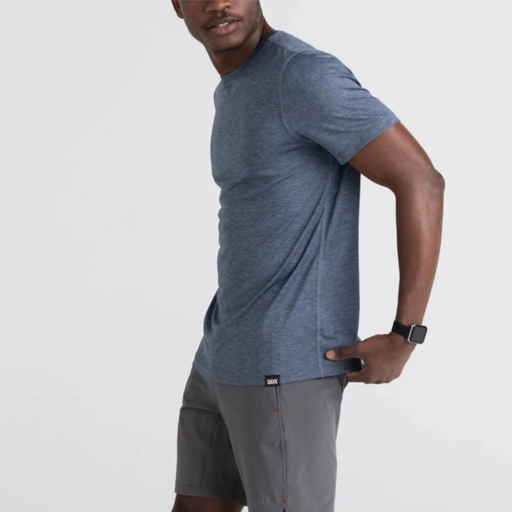 'SAXX All Day Aerator Tee' in 'India Ink Heather' colour