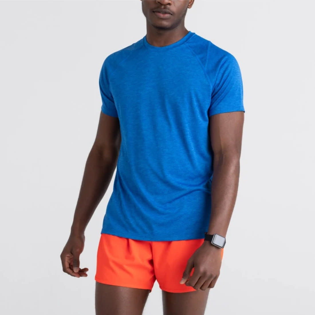 'SAXX Aerator S/S Tee' in 'Peak Blue Heather' colour