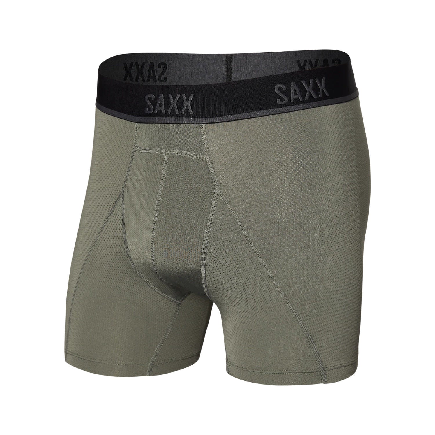 'SAXX Kinetic Light Compression Mesh Boxer Brief - Cargo' in 'Grey' colour