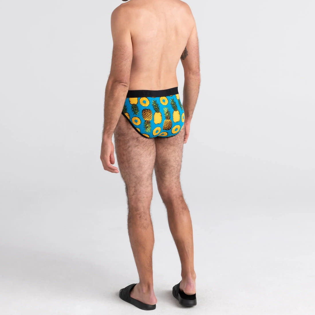 'SAXX Ultra Super Soft Brief - Polka Pineapple' in 'Blue' colour