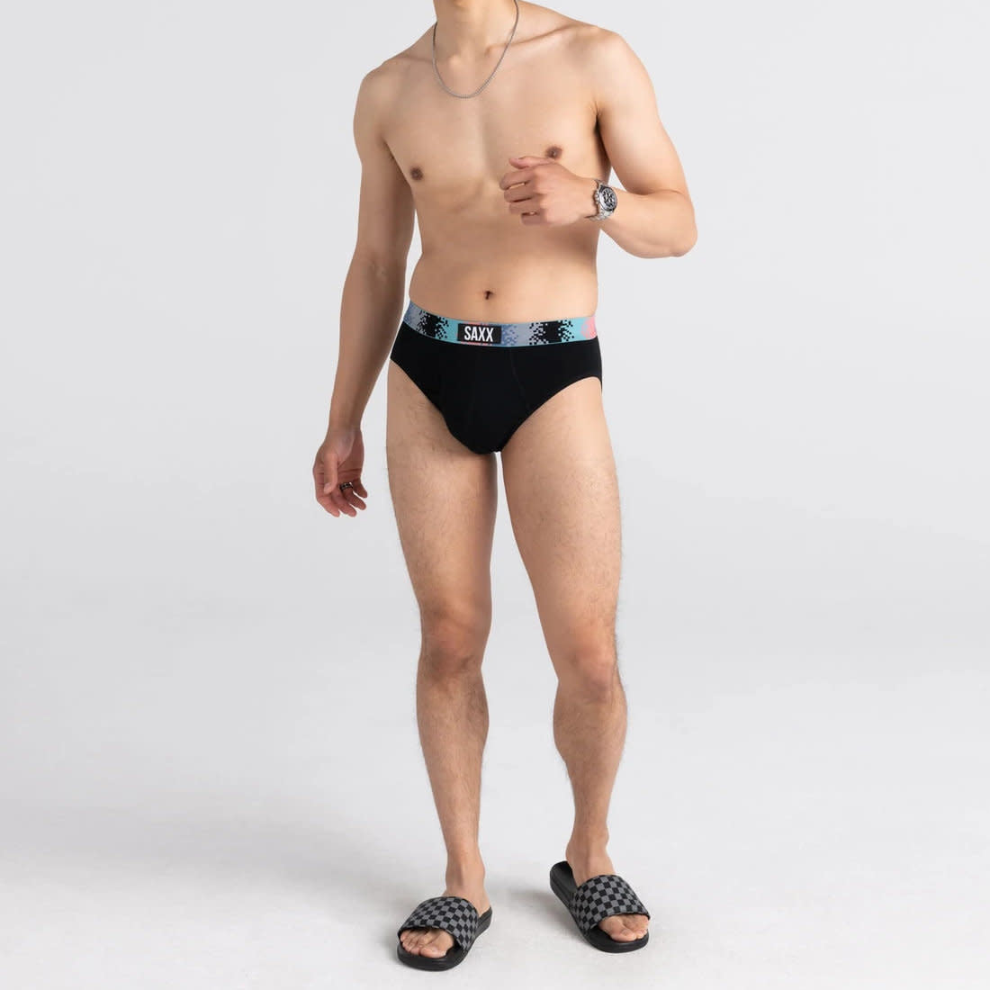 'SAXX Ultra Super Soft Brief - Tech Rec Wb' in 'Black' colour