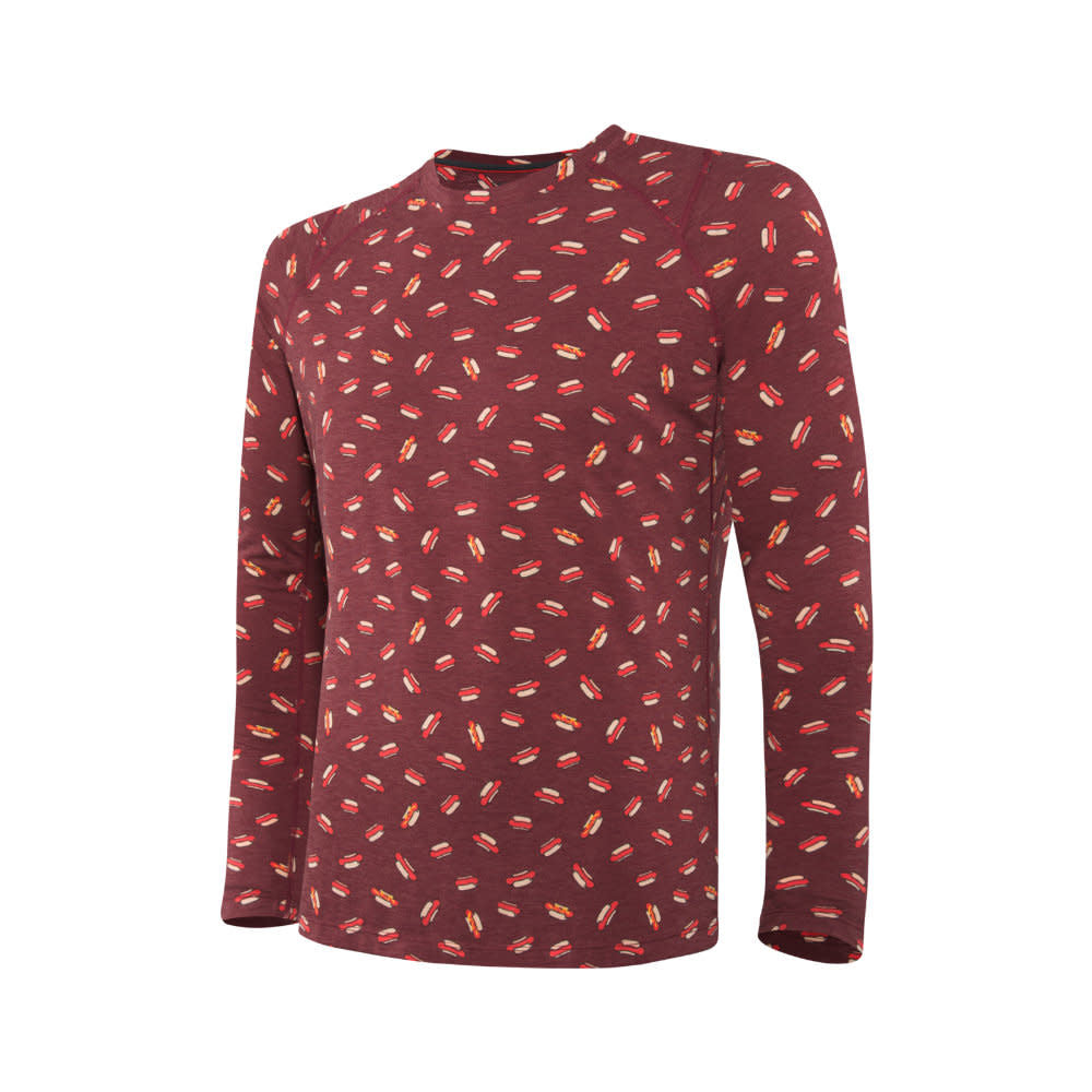 'SAXX Viewfinder L/S Crew Top - Hot Diggity' in 'Red' colour