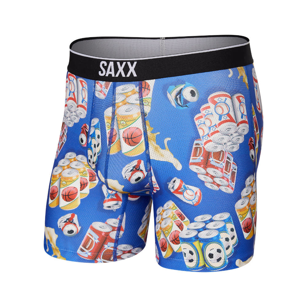 'SAXX Volt Breathable Mesh Boxer Brief - Six Pack Sport' in 'Blue' colour