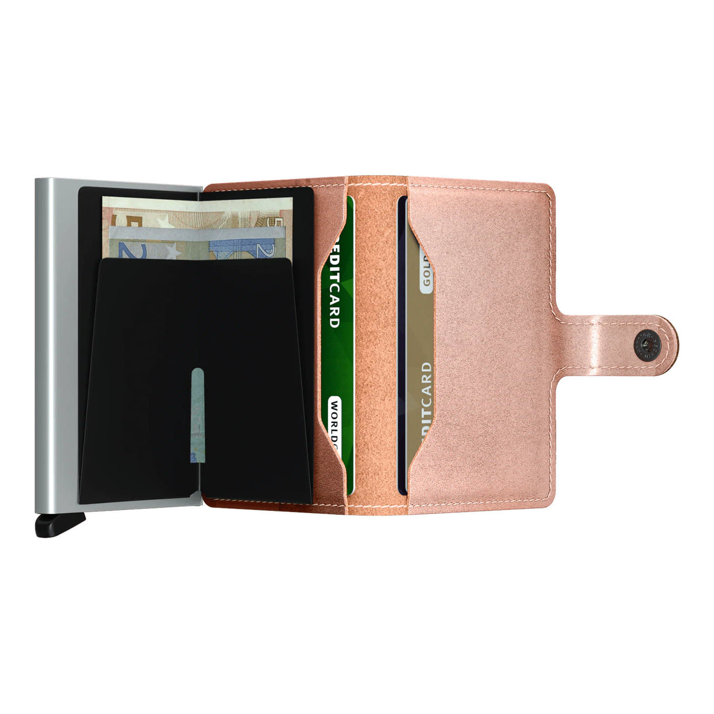 'Secrid Miniwallet - Metallic' in 'Rose' colour