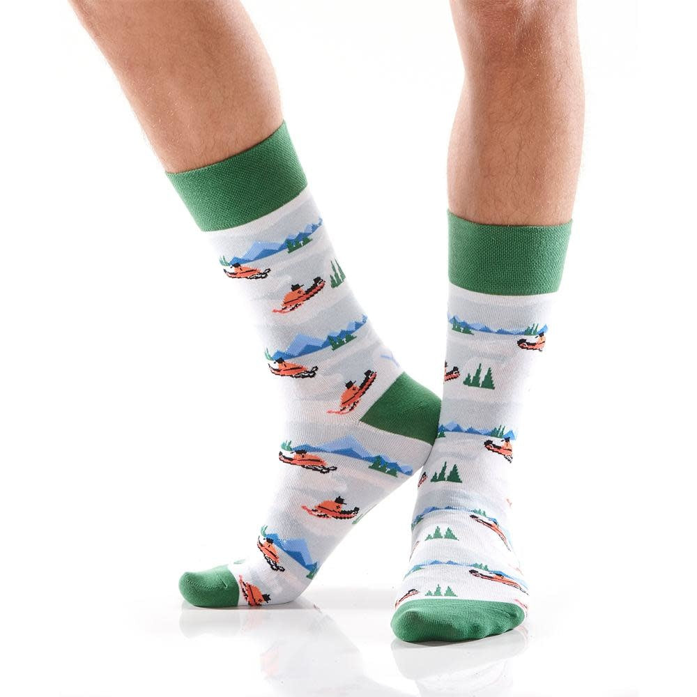 'Yo Sox Snow Trails Crew Socks' in 'Blue' colour