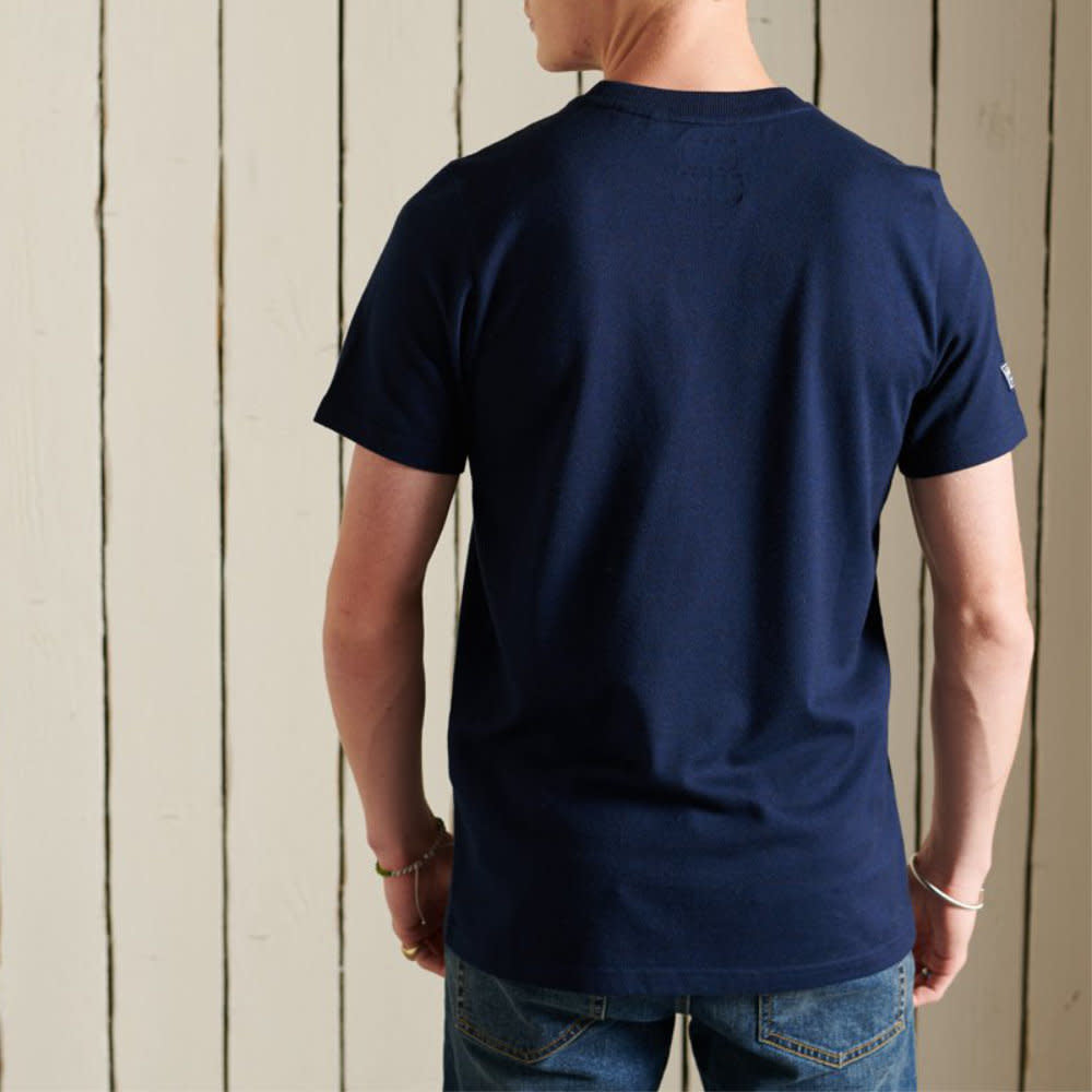 'Superdry Great Outdoors Tee' in 'Pilot Mid Blue Grit' colour