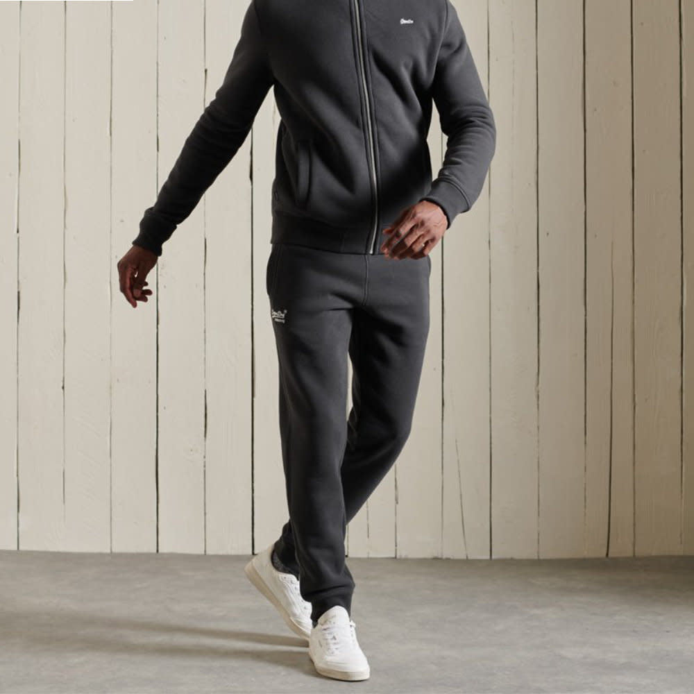 'Superdry Vintage Wash Embroidered Sweatpants' in 'Black' colour